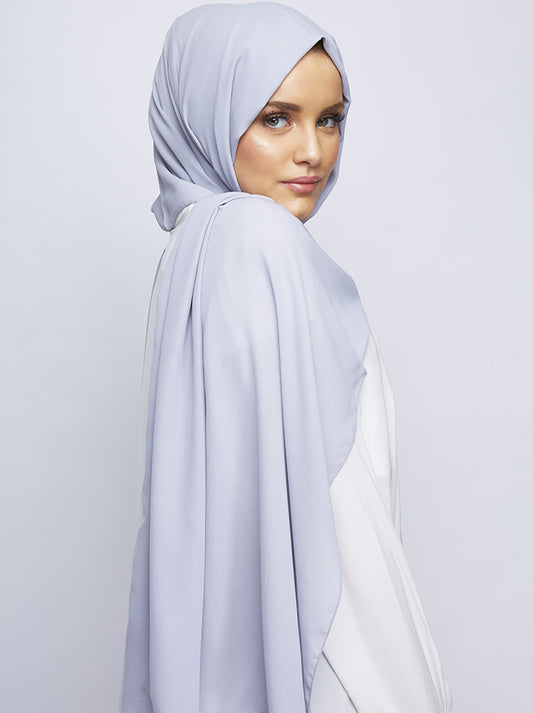 Silver Grey Luxury Crepe Hijab