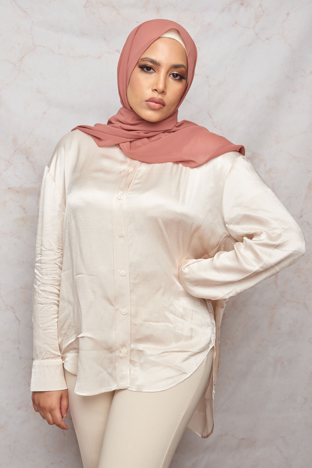 Dusty Rose Pink Premium Chiffon Hijab