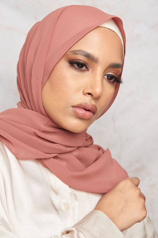 Dusty Rose Pink Premium Chiffon Hijab