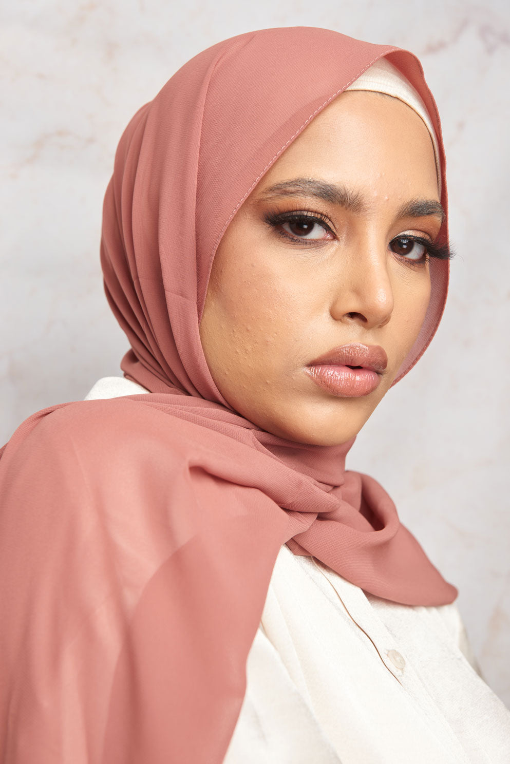 Dusty Rose Pink Premium Chiffon Hijab