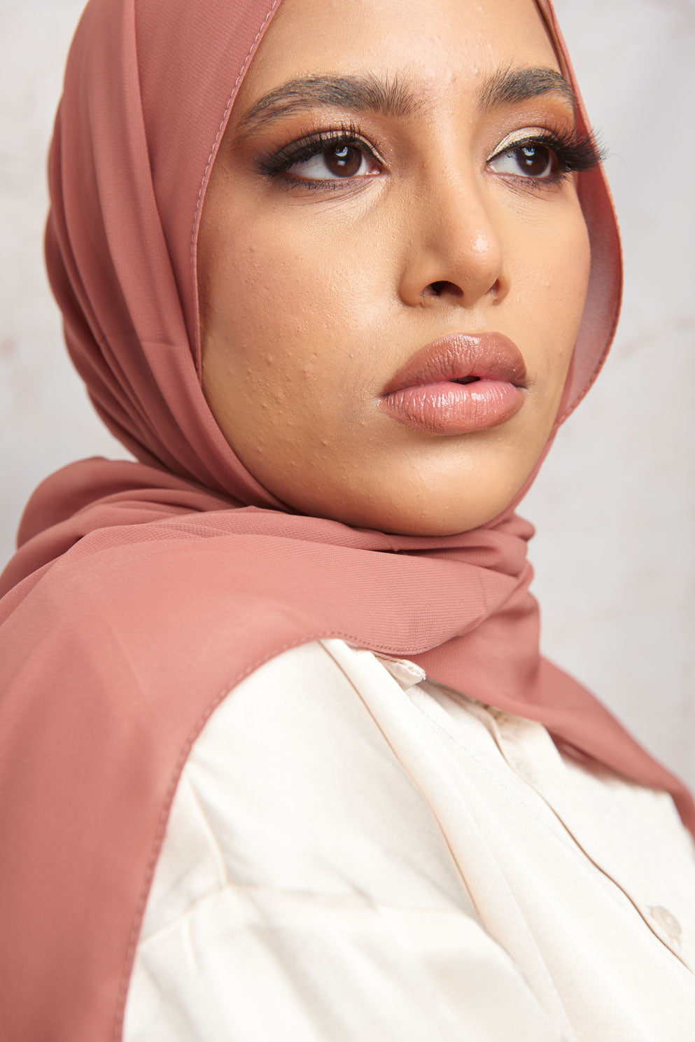 Dusty Rose Pink Premium Chiffon Hijab