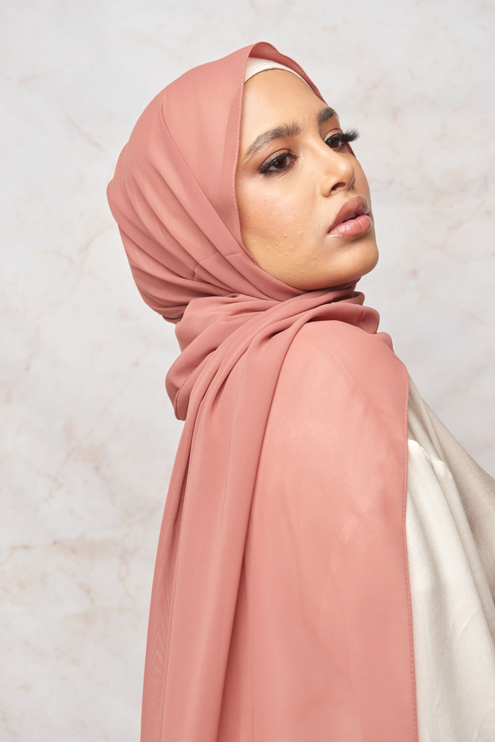 Dusty Rose Pink Premium Chiffon Hijab