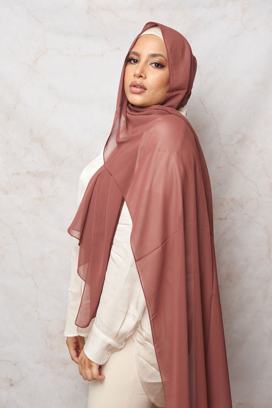 Dusty Rose Gold Premium Chiffon Hijab