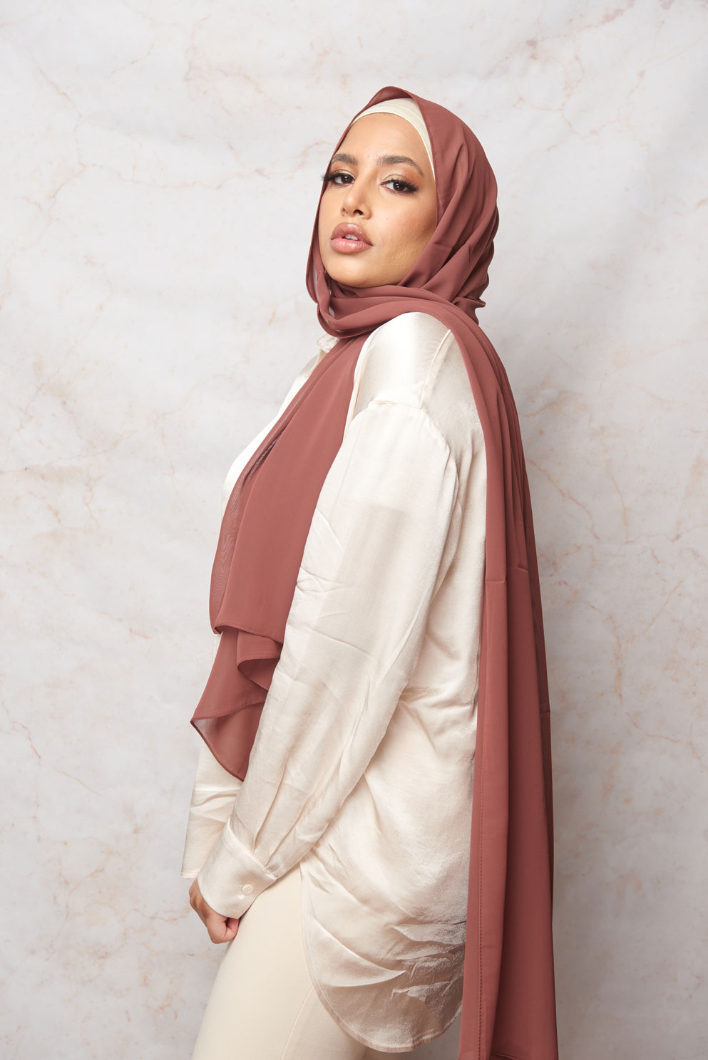 Dusty Rose Gold Premium Chiffon Hijab