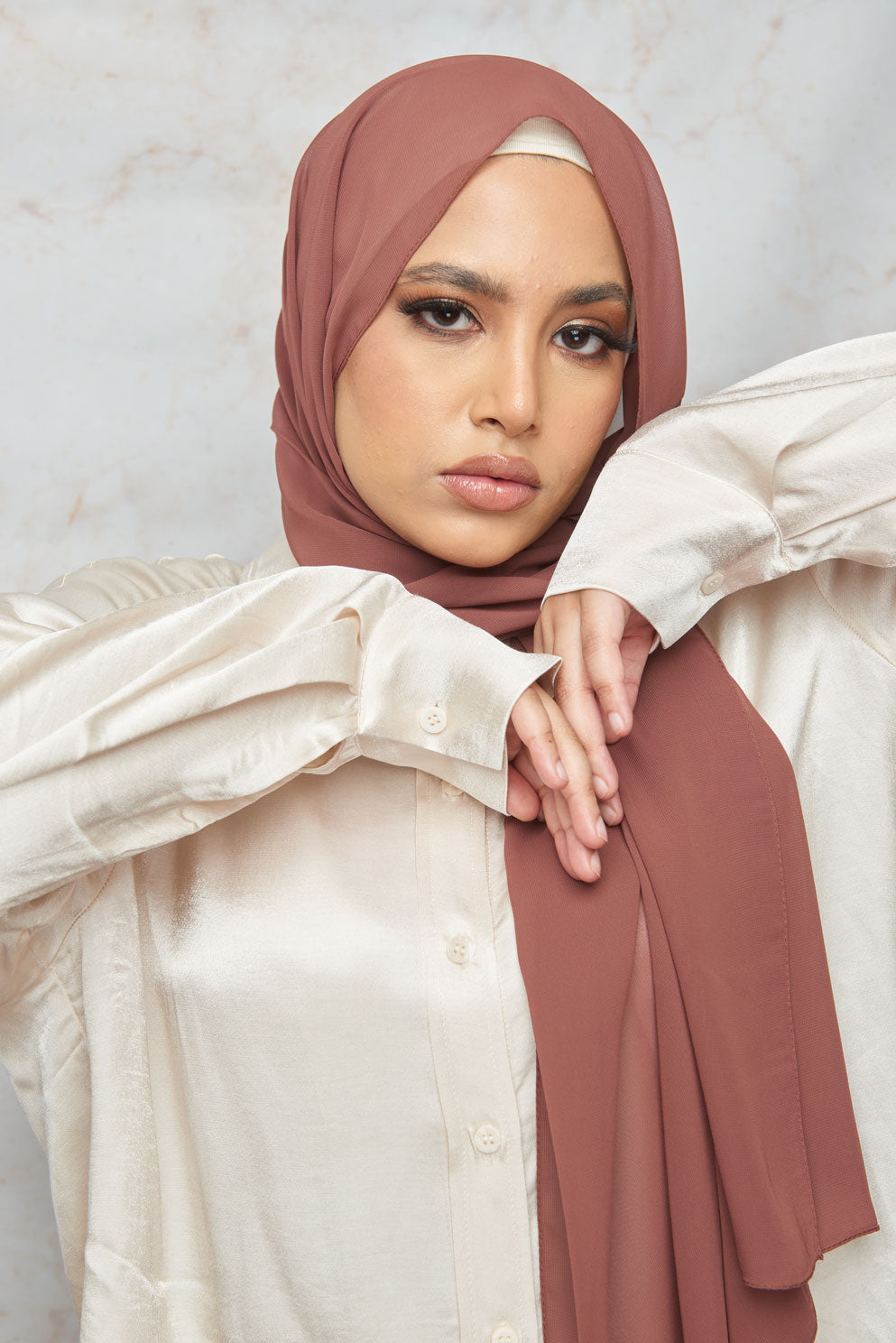 Dusty Rose Gold Premium Chiffon Hijab