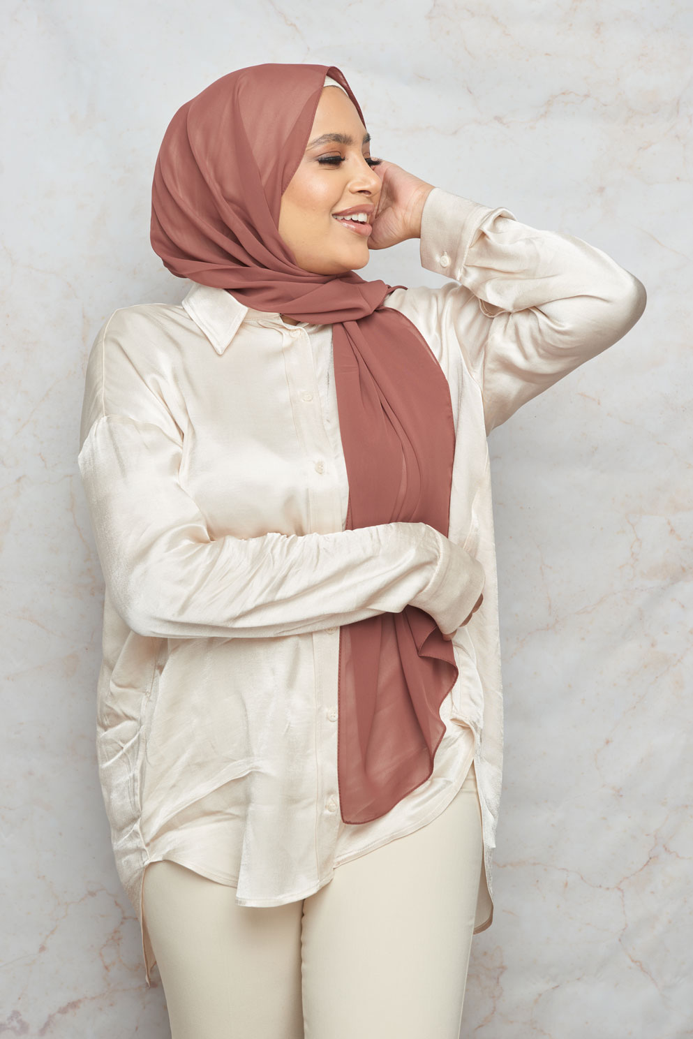Dusty Rose Gold Premium Chiffon Hijab