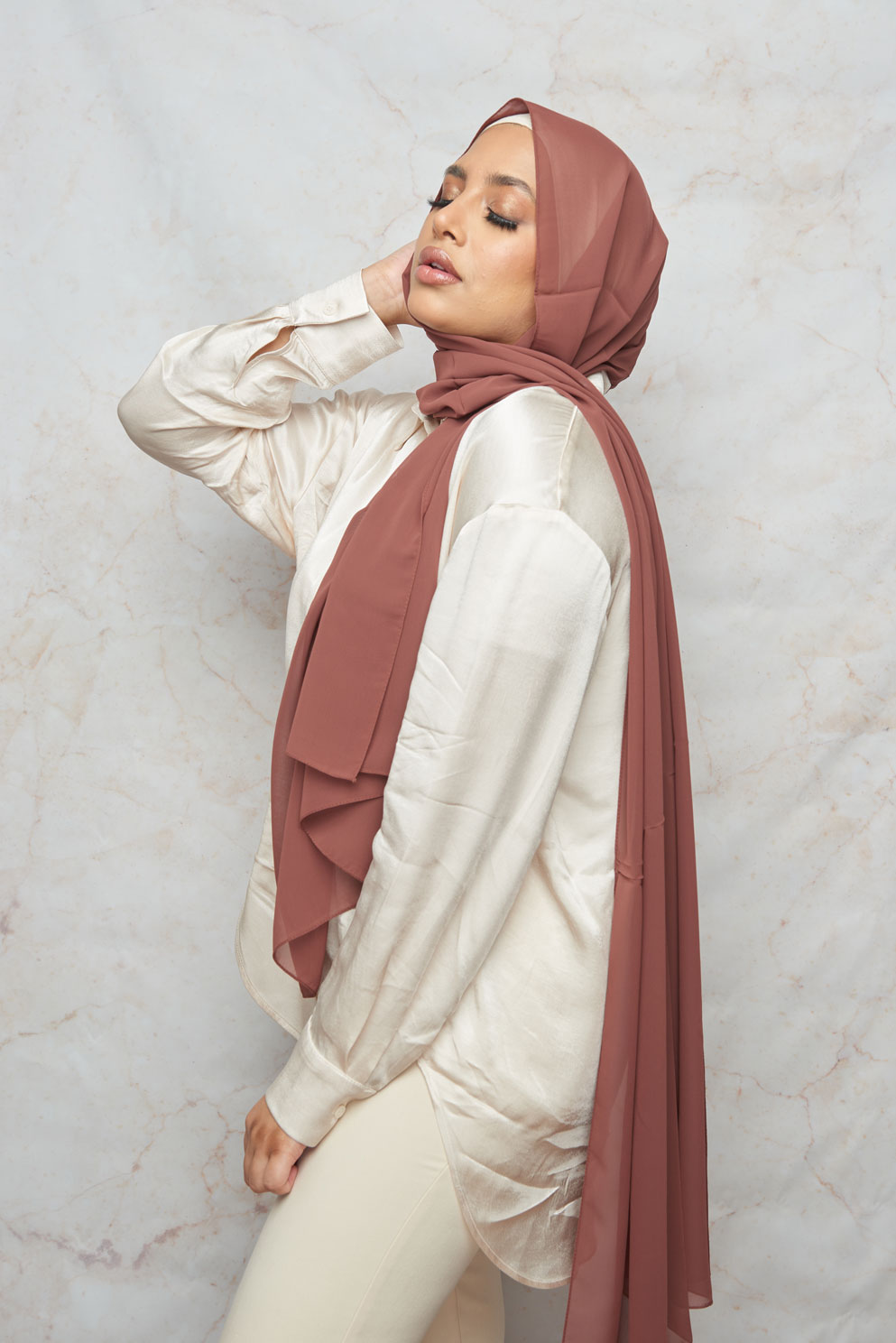 Dusty Rose Gold Premium Chiffon Hijab