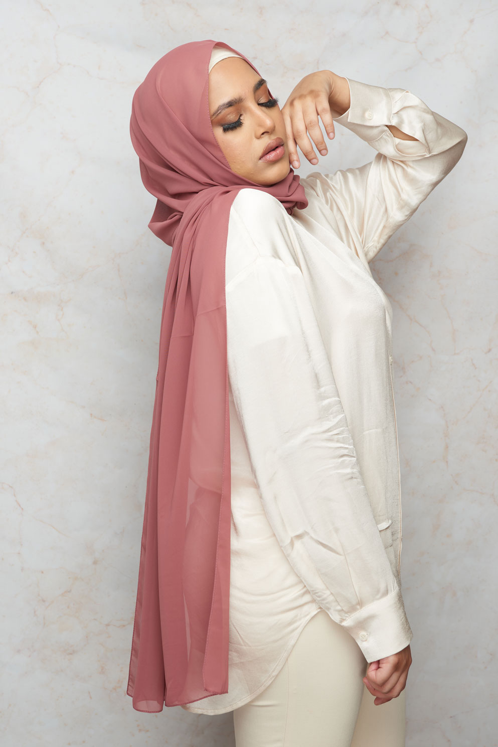 Mauve Raspberry Premium Chiffon Hijab