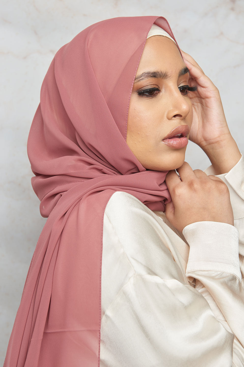 Mauve Raspberry Premium Chiffon Hijab