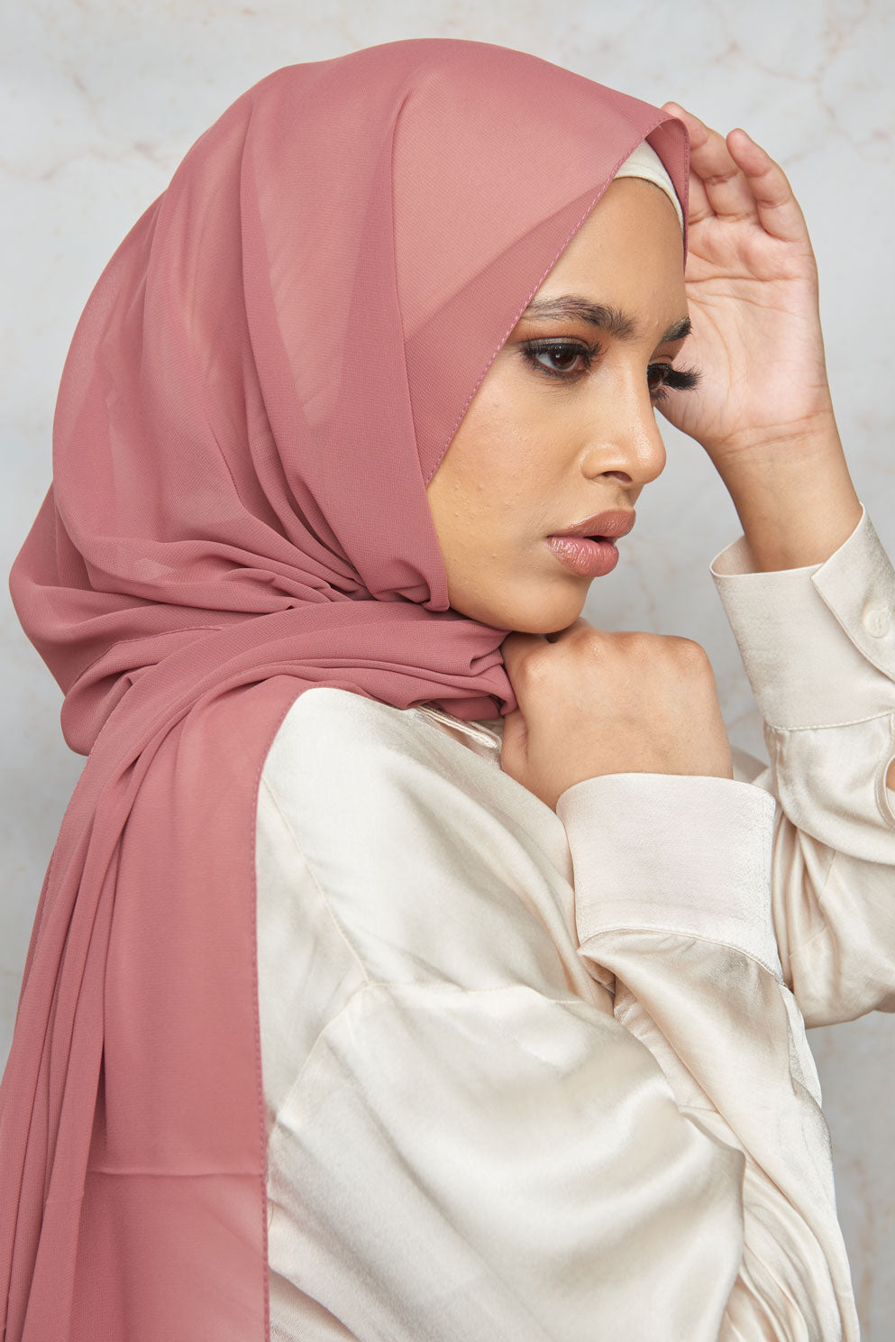 Mauve Raspberry Premium Chiffon Hijab