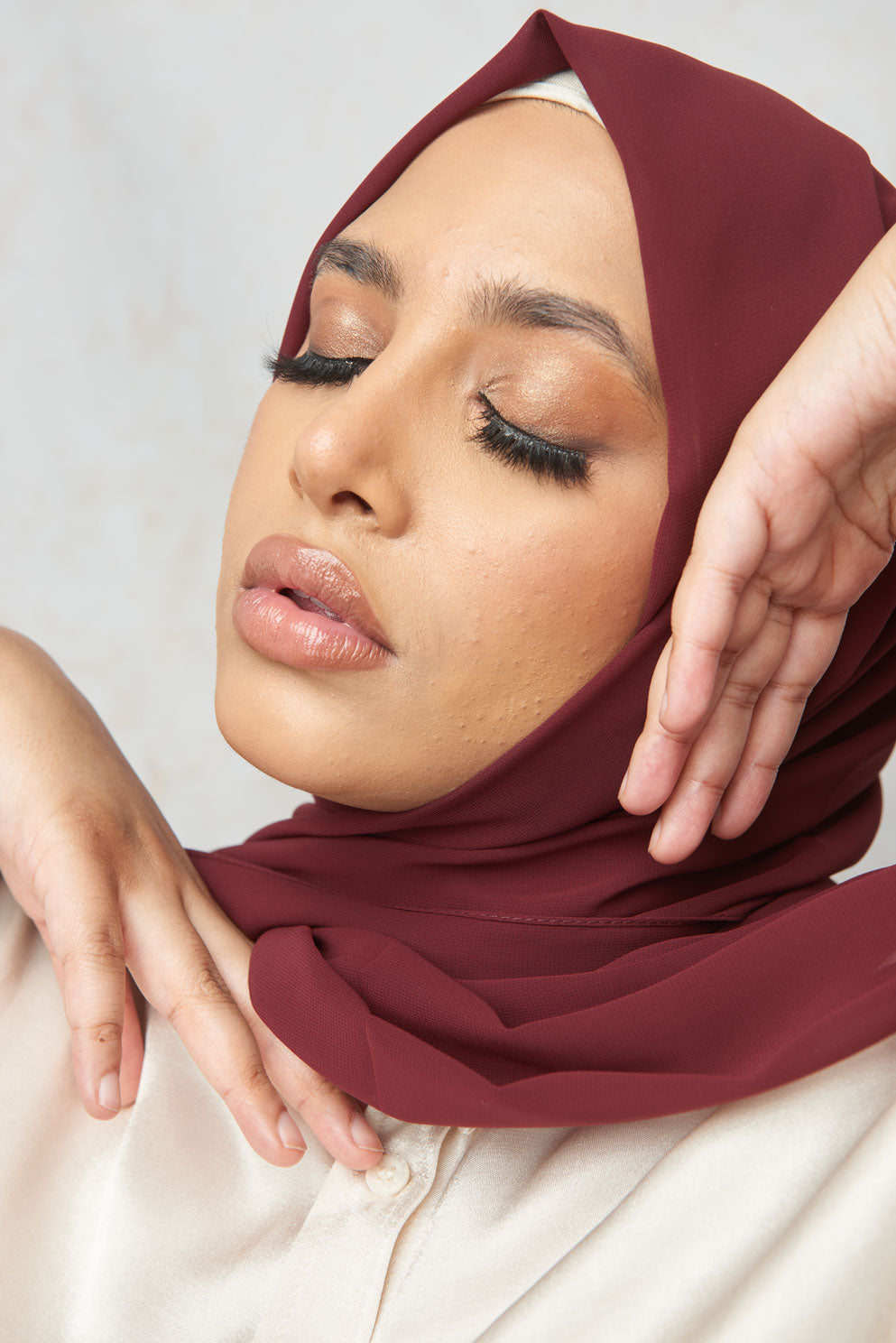 Old Burgundy Premium Chiffon Hijab