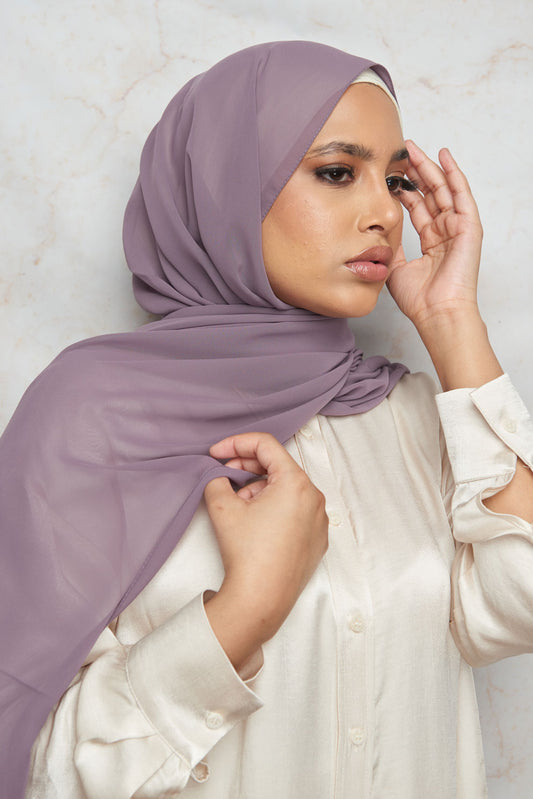 Dusky Plum Premium Chiffon Hijab
