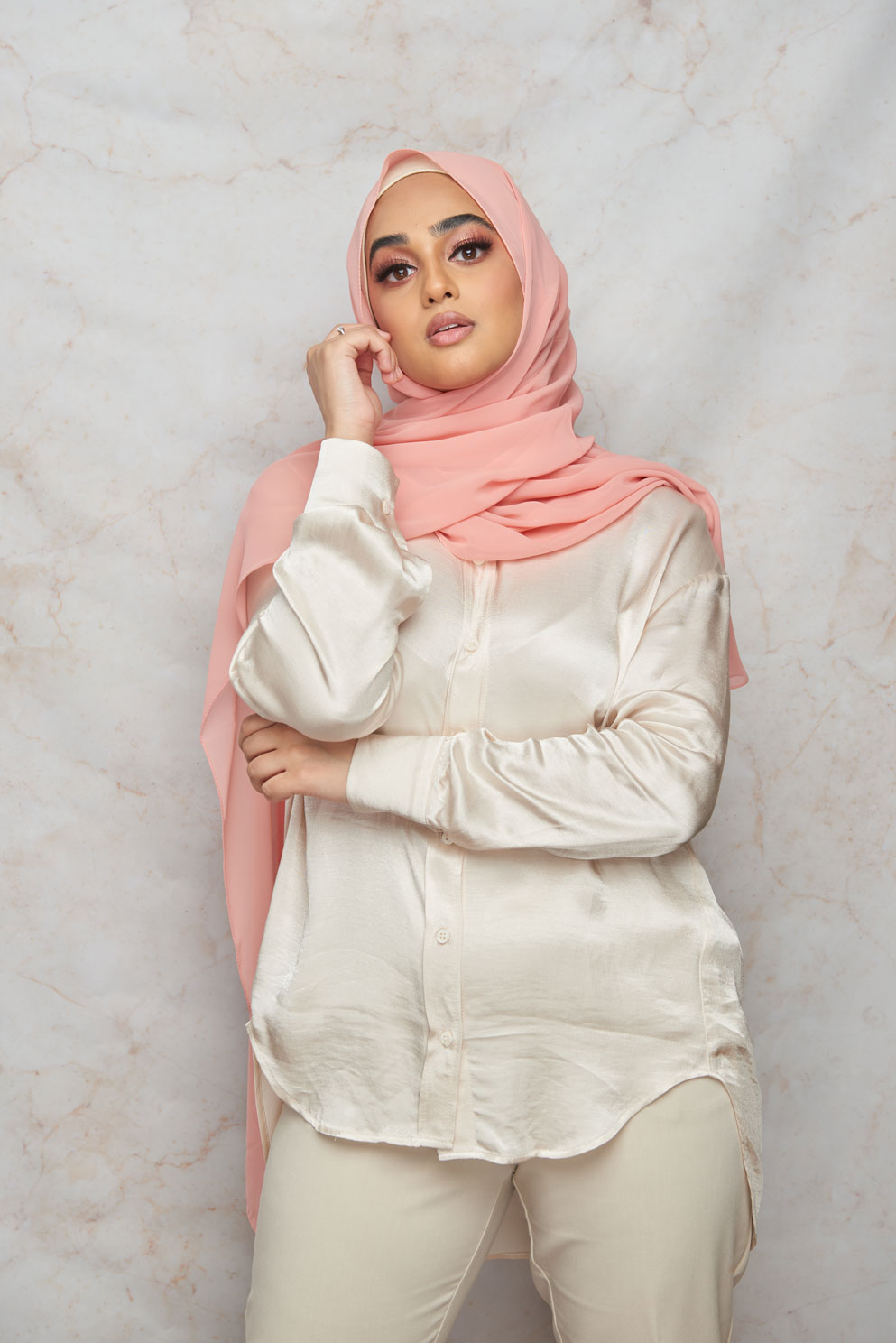 Peach Amber Premium Chiffon Hijab