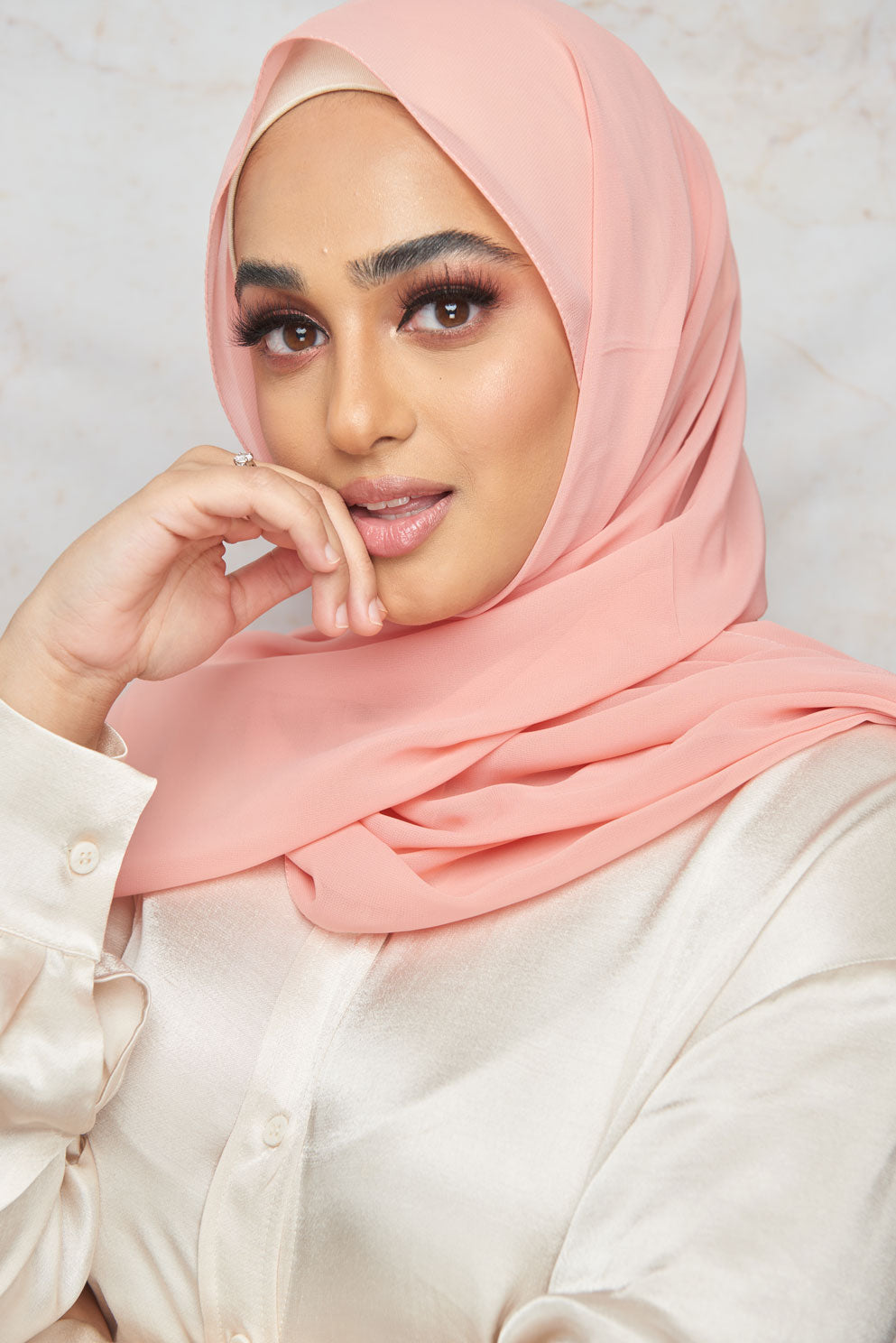 Peach Amber Premium Chiffon Hijab