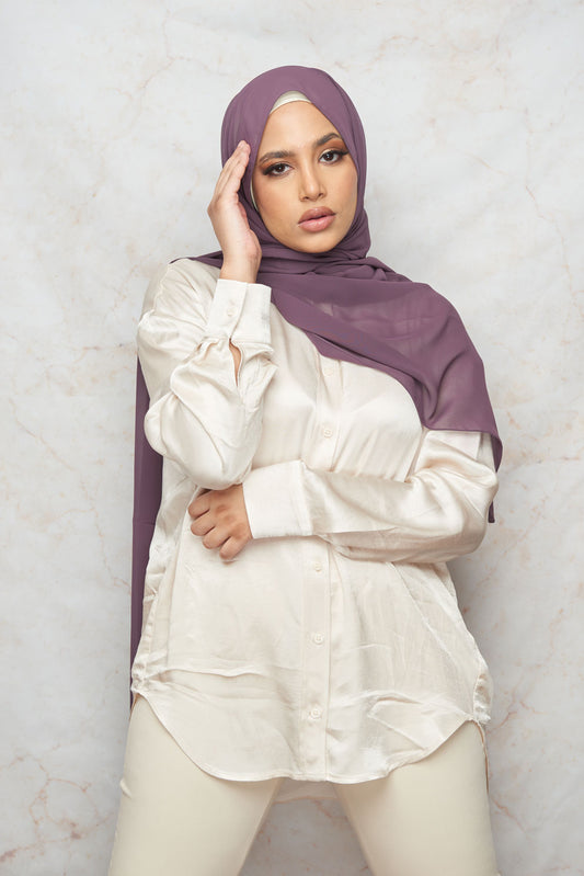 Vintage Violet Premium Chiffon Hijab