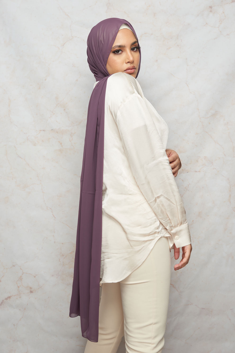 Vintage Violet Premium Chiffon Hijab