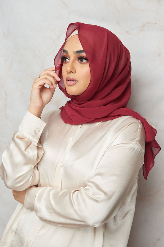 Cranberry Premium Chiffon Hijab