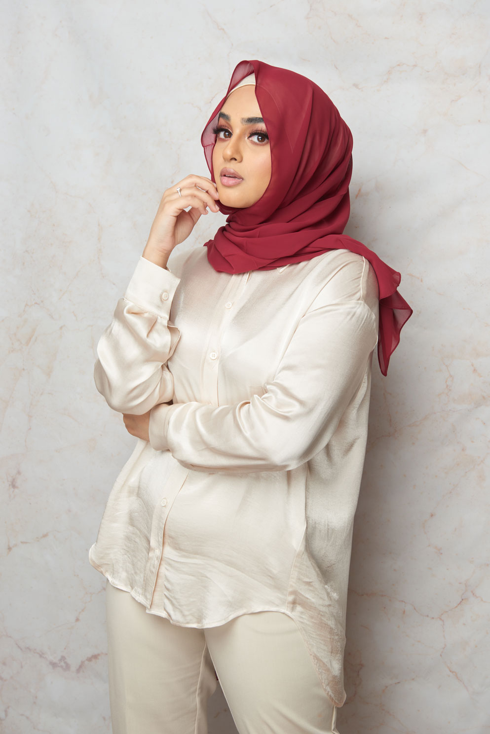 Cranberry Premium Chiffon Hijab