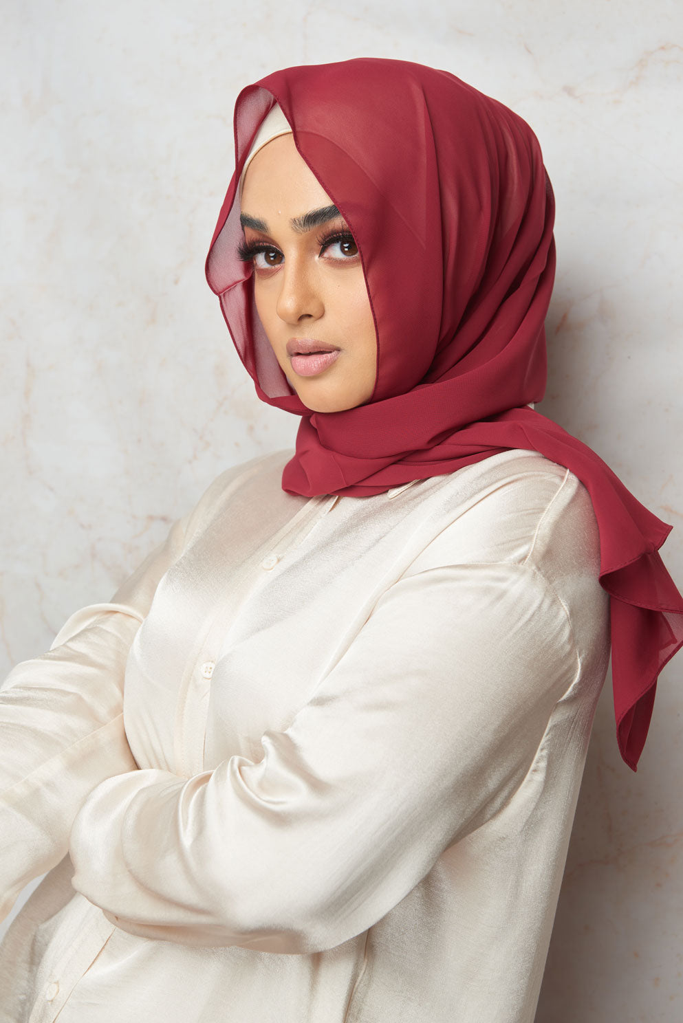 Cranberry Premium Chiffon Hijab