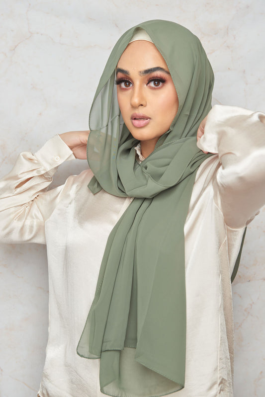 Pale Green Premium Chiffon Hijab