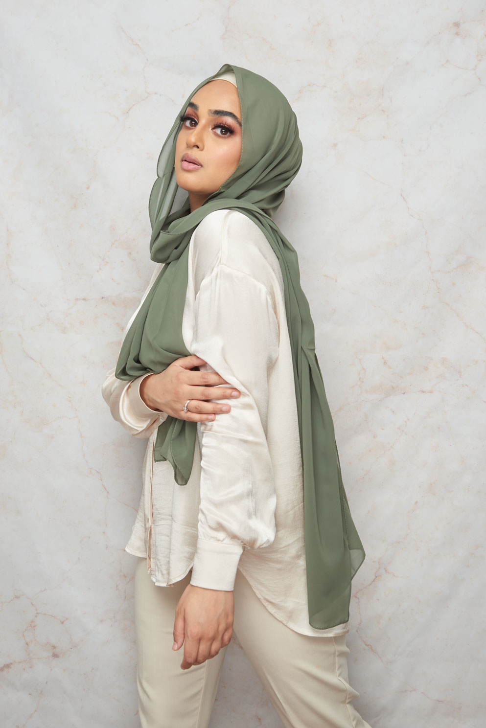 Pale Green Premium Chiffon Hijab