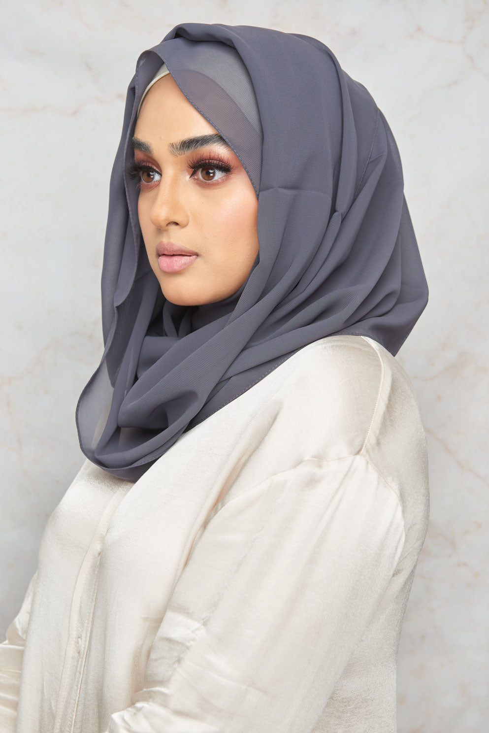 Iron Grey Premium Chiffon Hijab