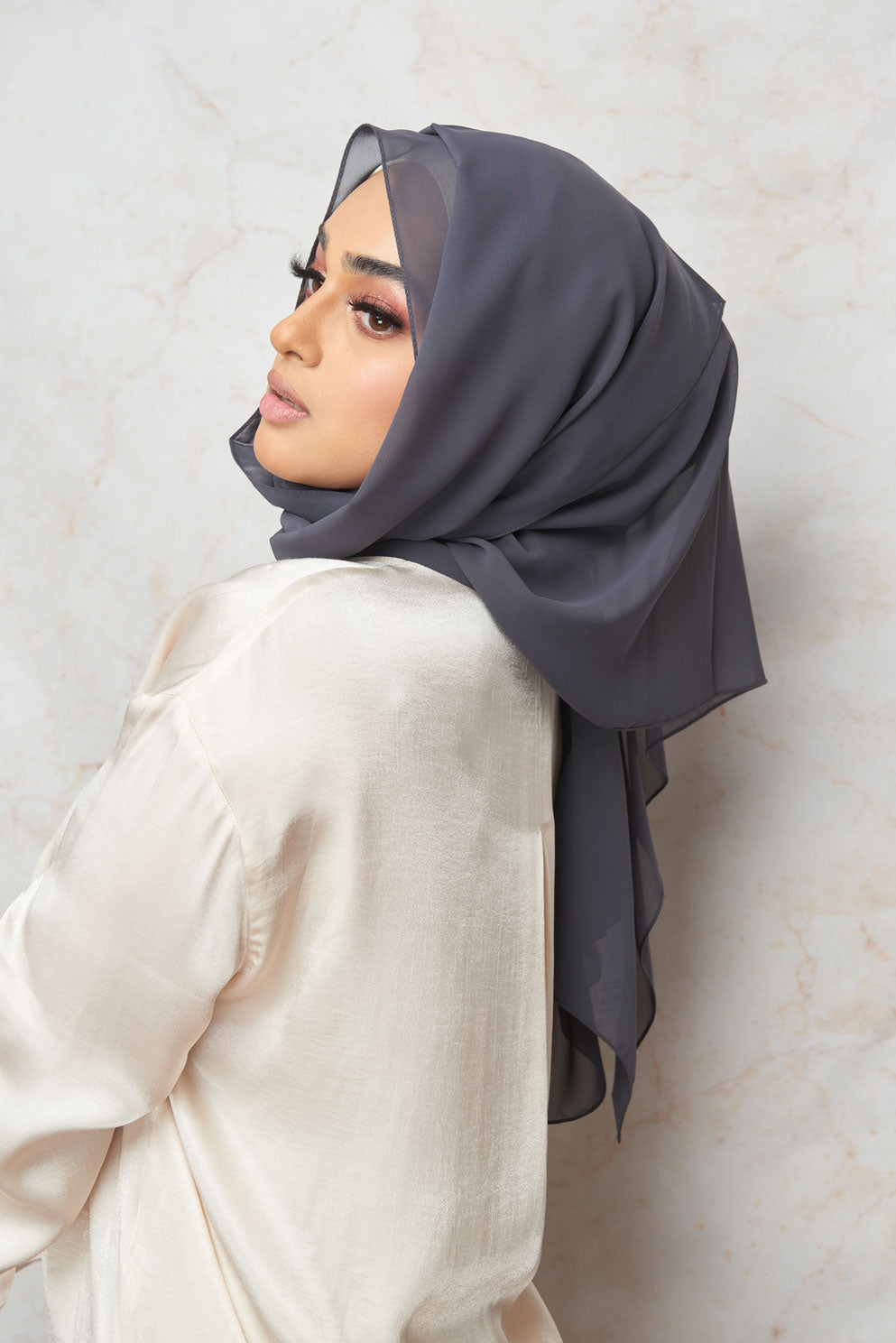Iron Grey Premium Chiffon Hijab