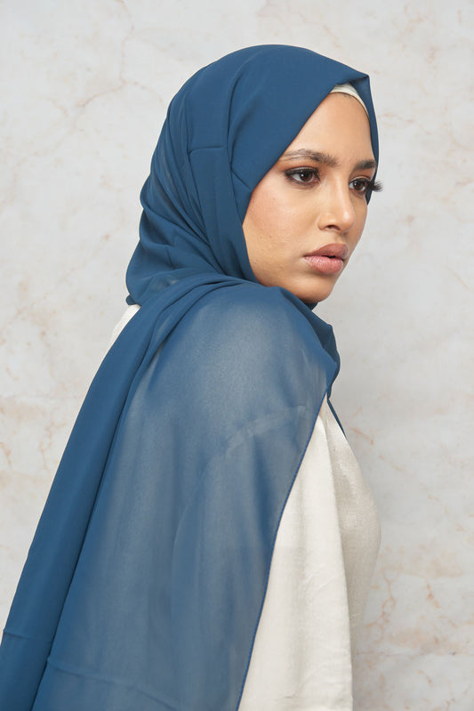 Capri Blue Premium Chiffon Hijab