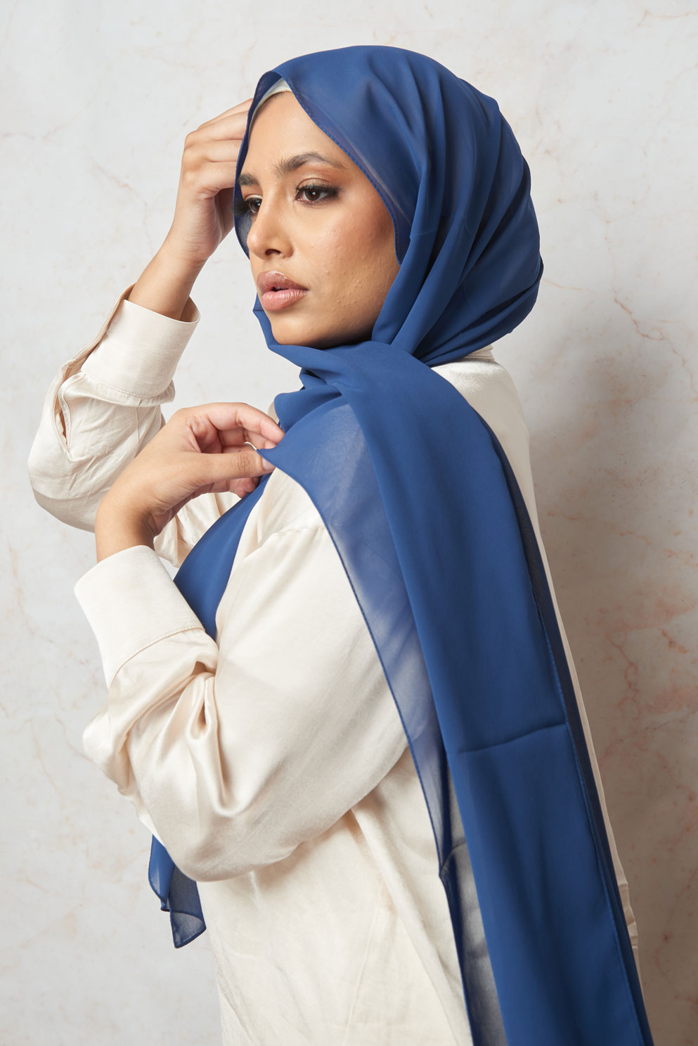 Prussian Blue Premium Chiffon Hijab