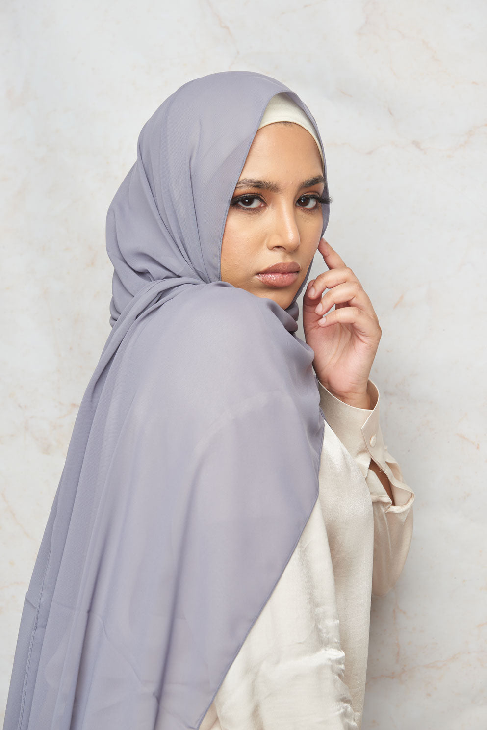Glacier Grey Premium Chiffon Hijab