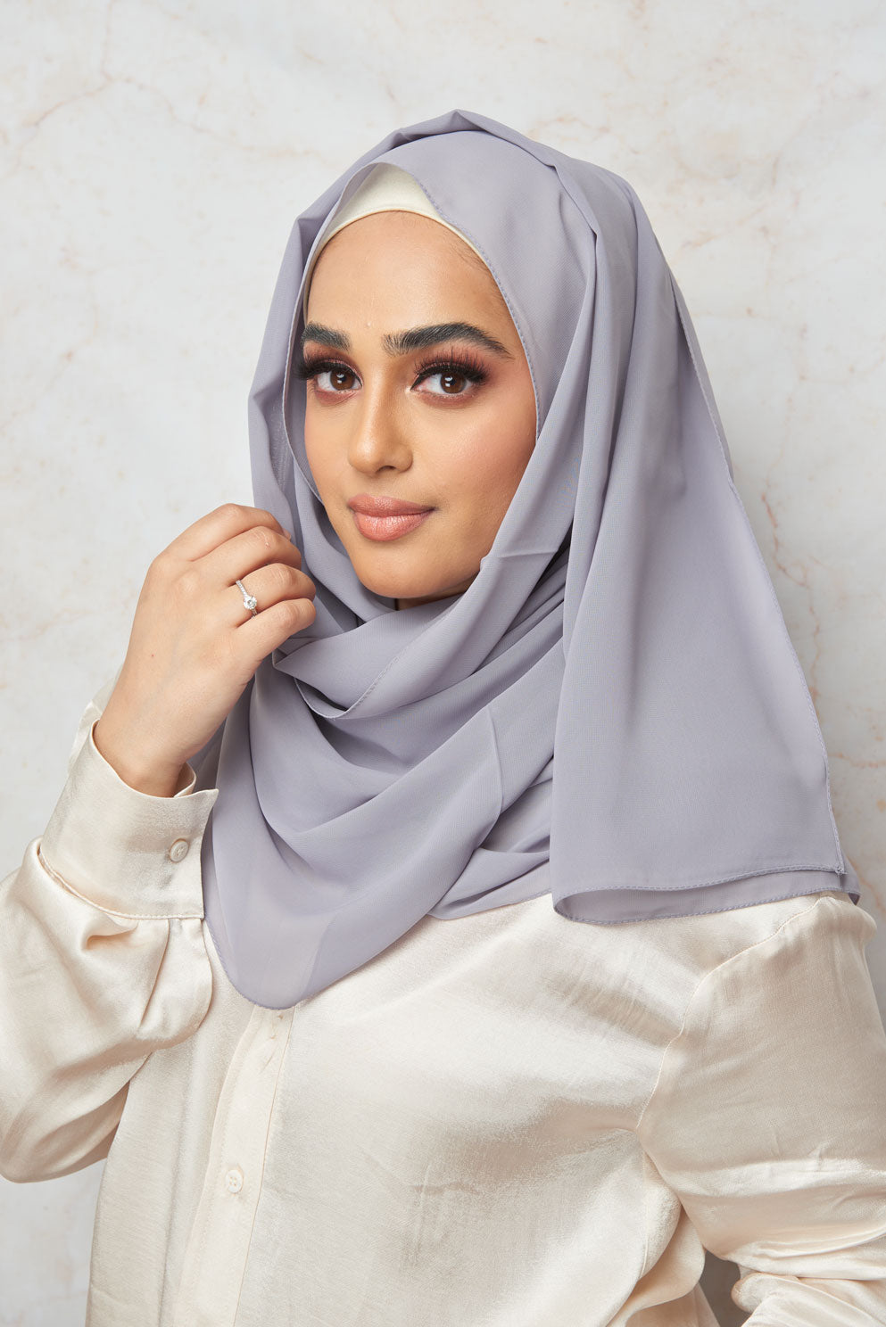 French Grey Premium Chiffon Hijab