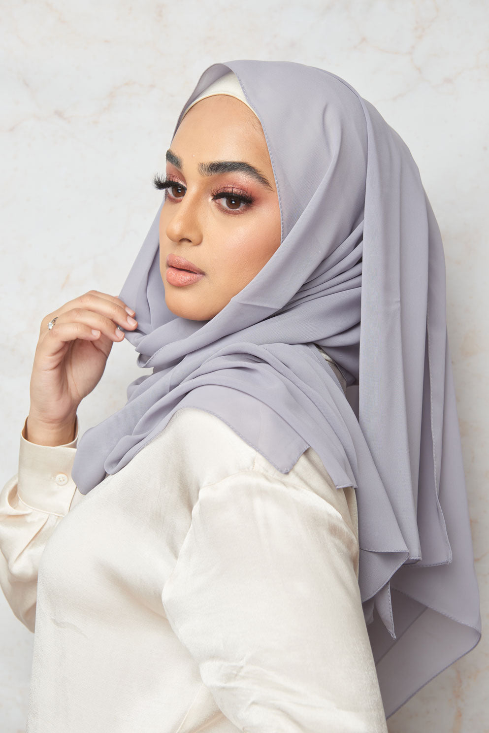 French Grey Premium Chiffon Hijab