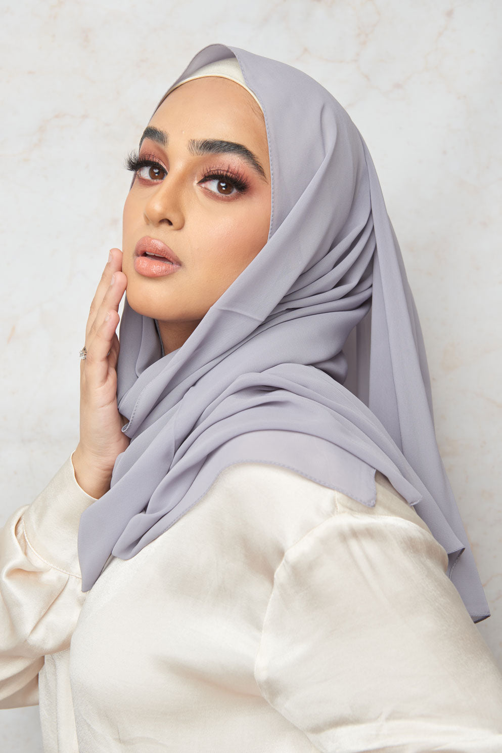 French Grey Premium Chiffon Hijab