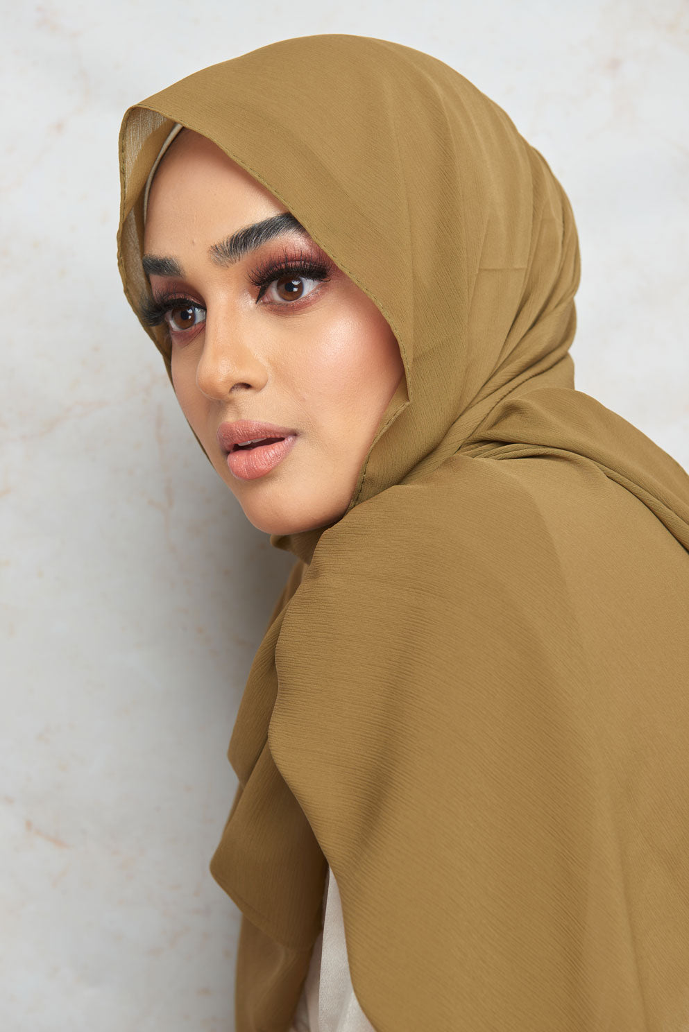 Bronze Mist crinkle chiffon hijab