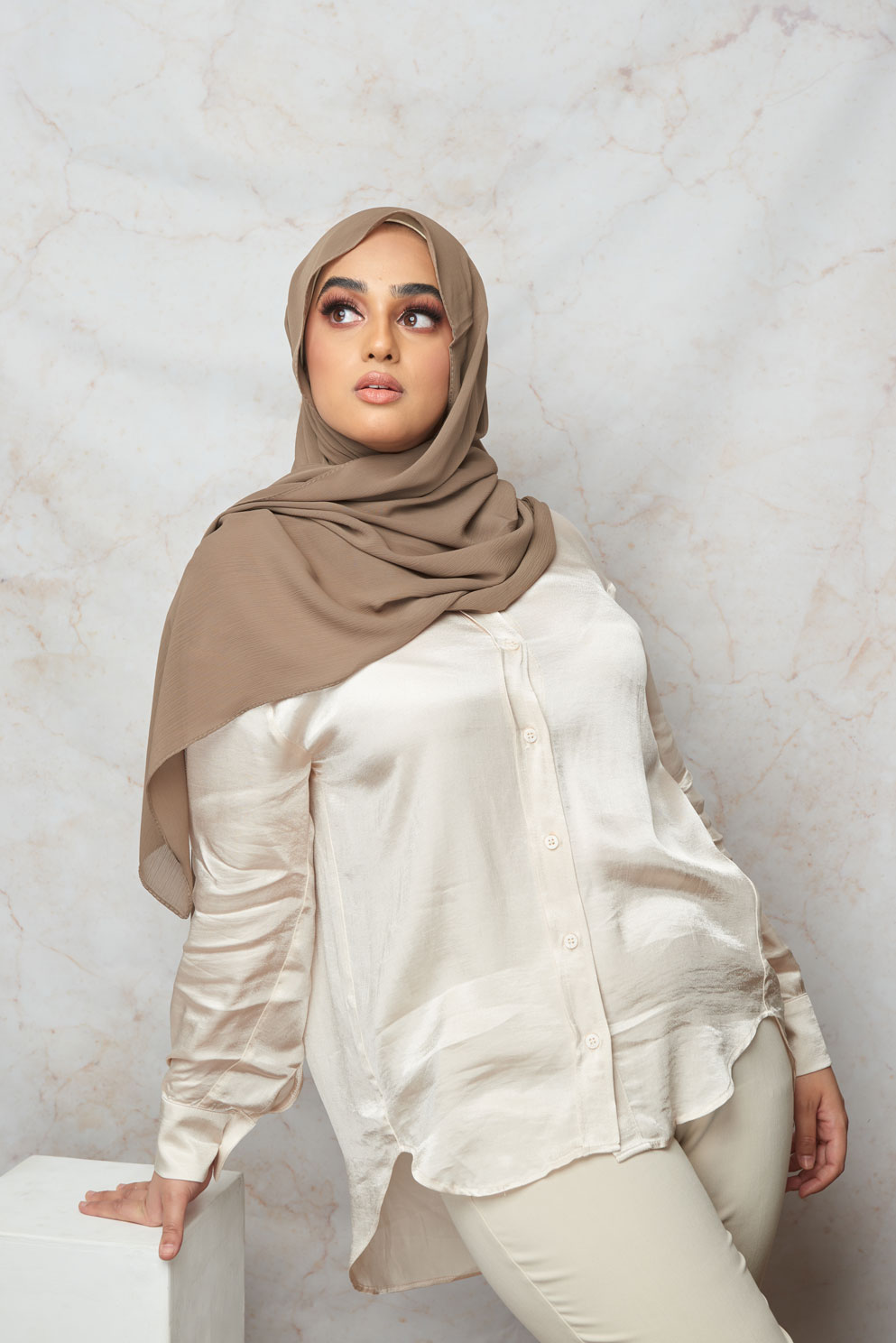 Clay crinkle chiffon hijab