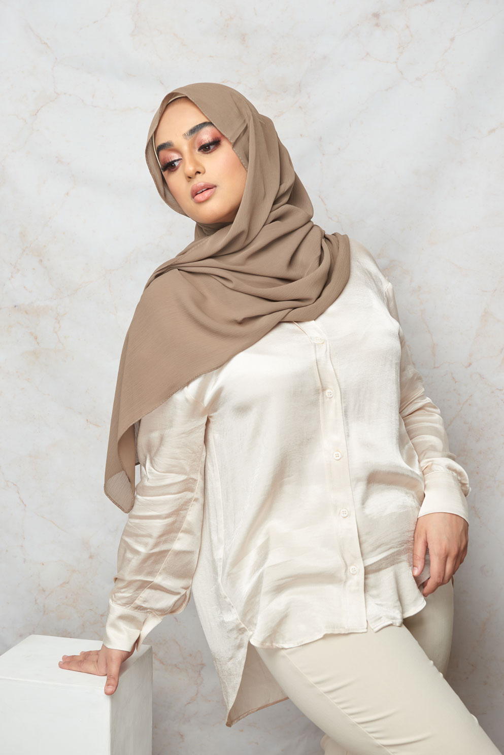 Clay crinkle chiffon hijab
