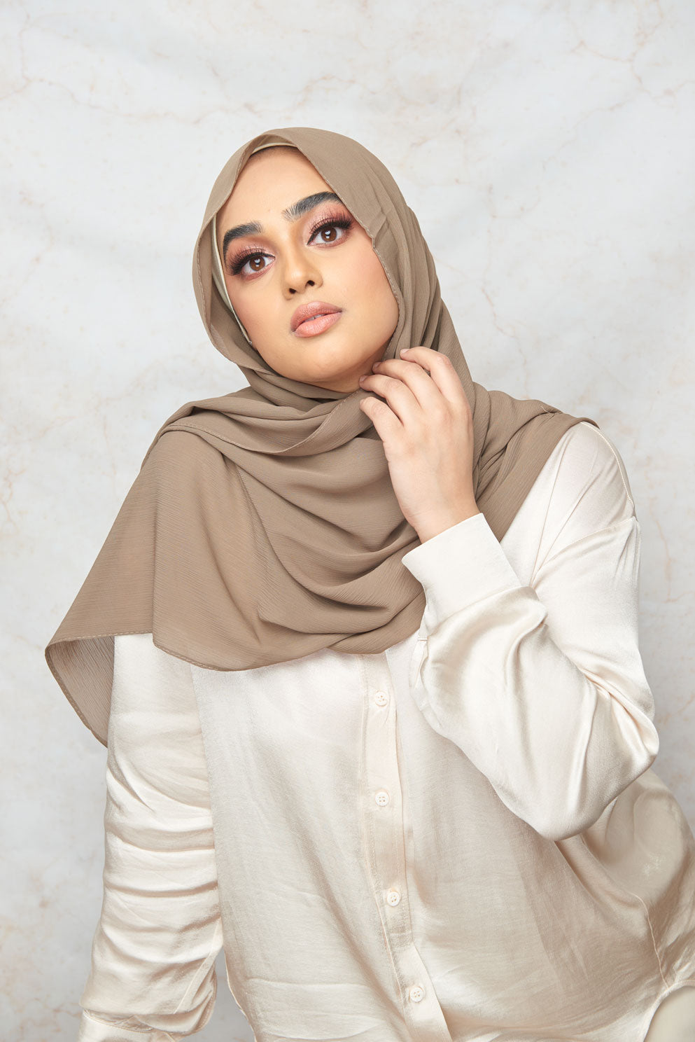 Clay crinkle chiffon hijab