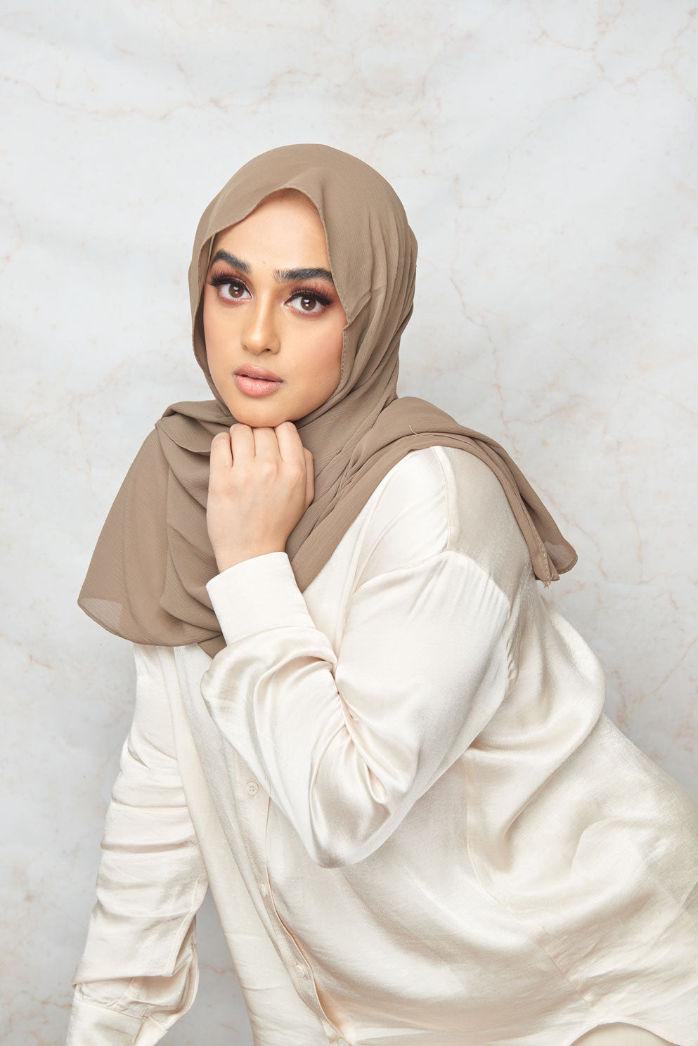 Clay crinkle chiffon hijab