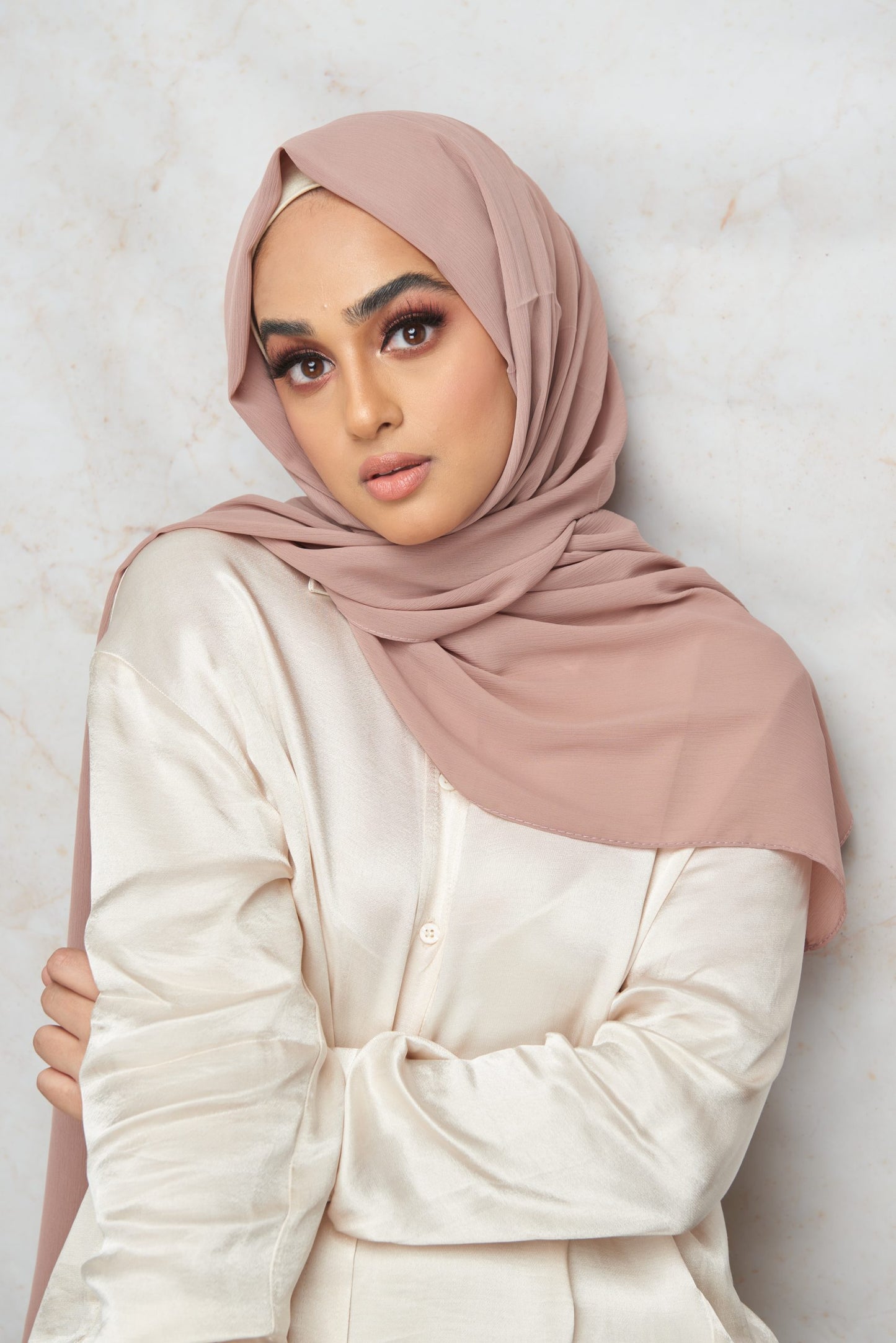 Rosy Brown CRINKLE CHIFFON HIJAB