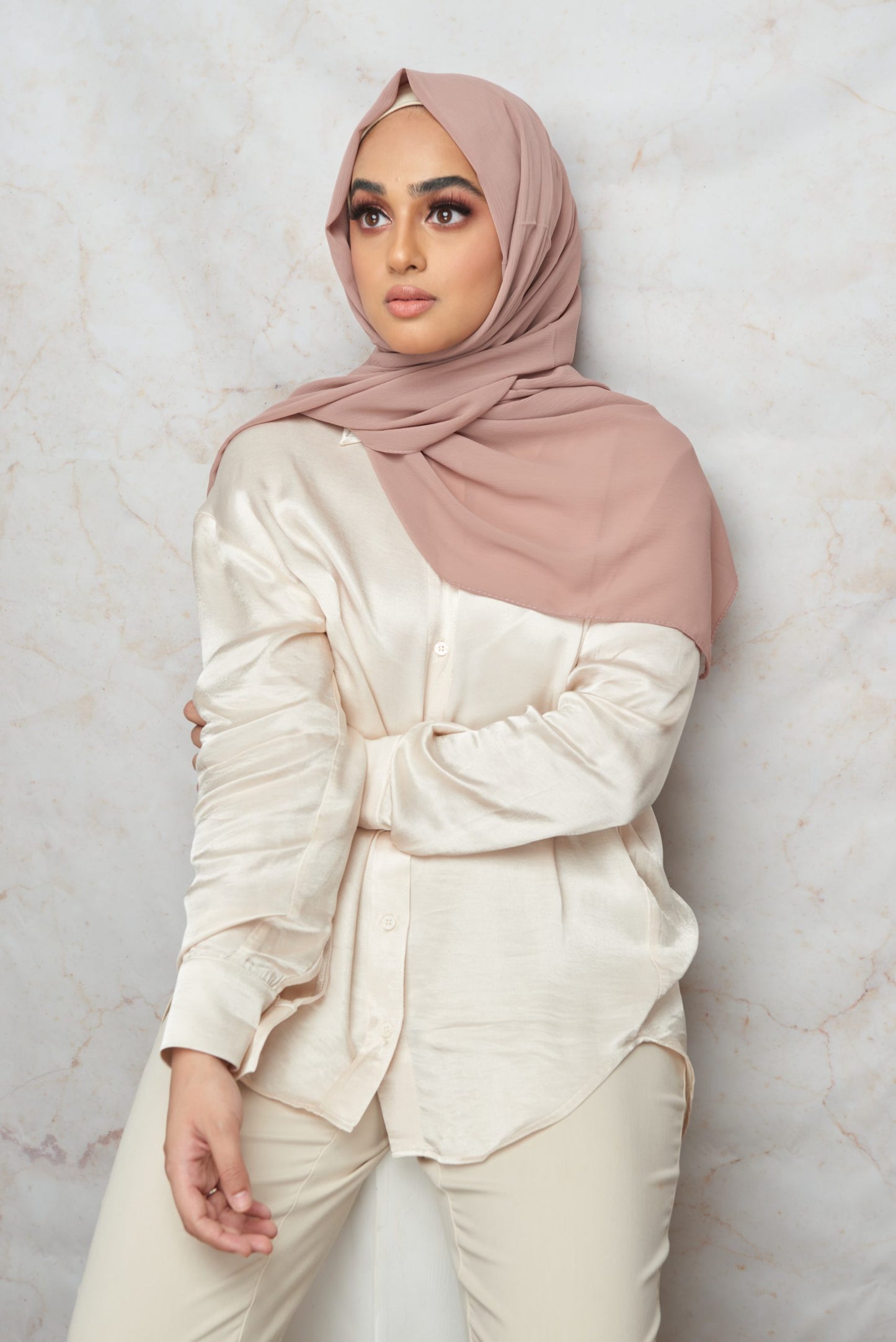 Rosy Brown CRINKLE CHIFFON HIJAB