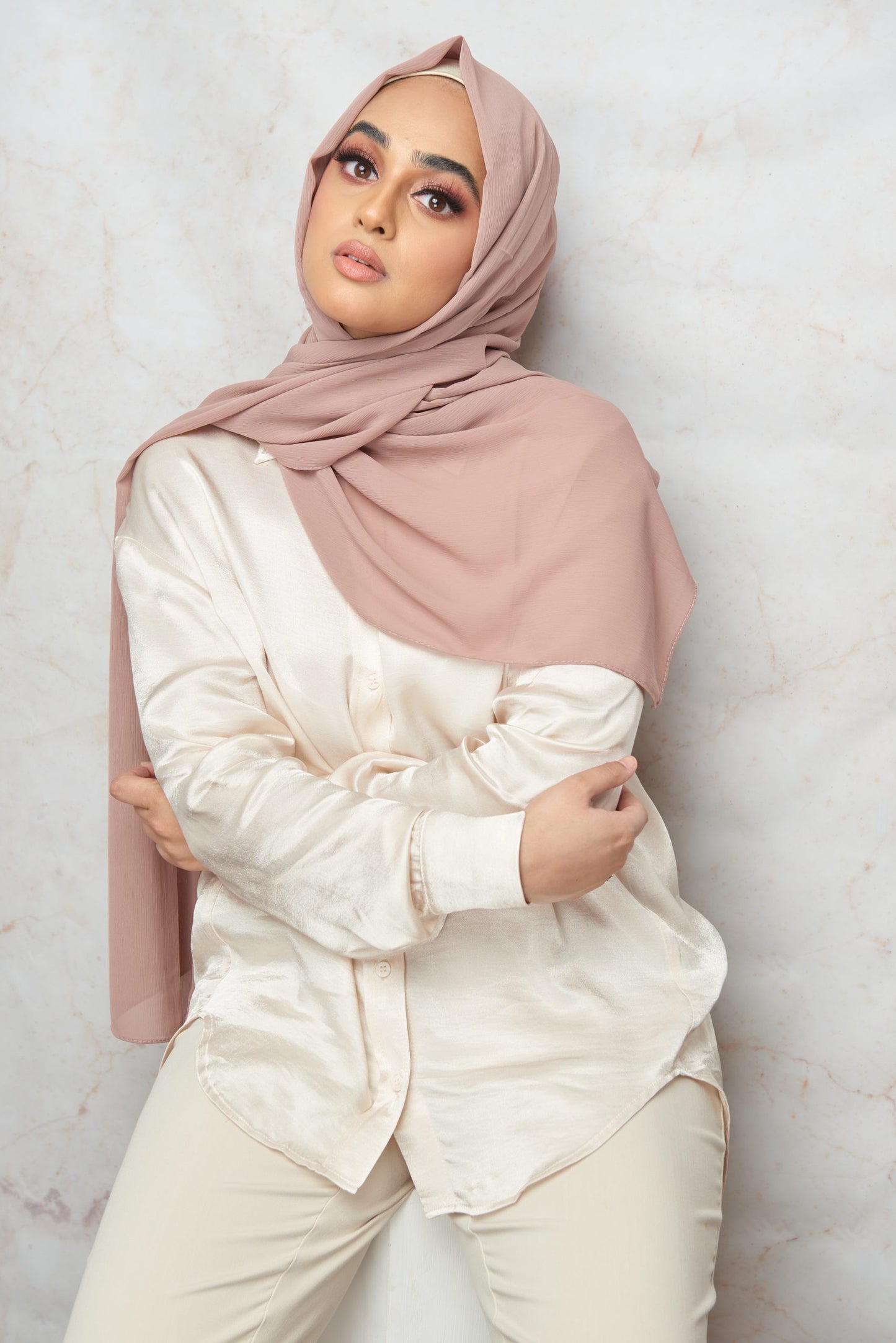 Rosy Brown CRINKLE CHIFFON HIJAB