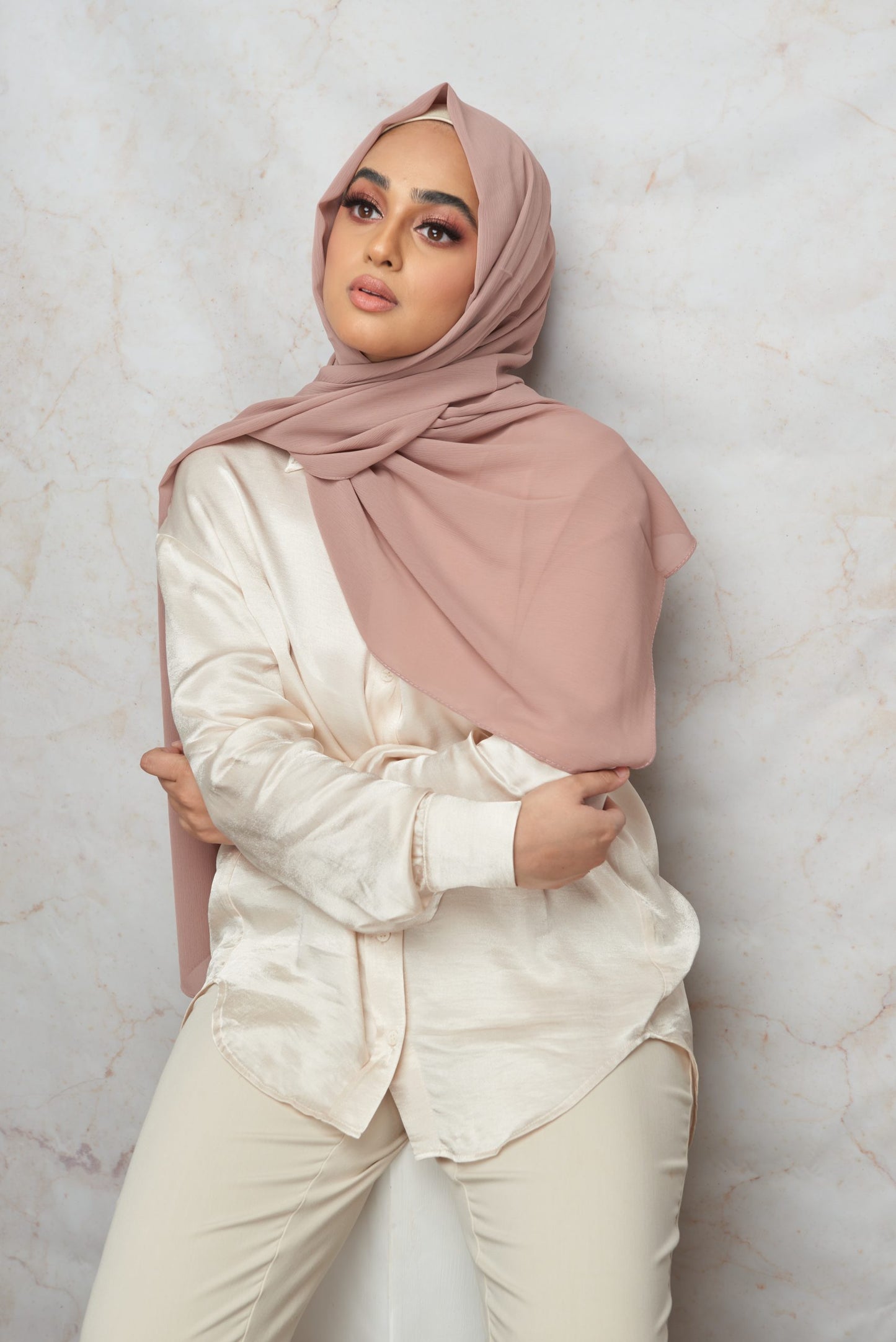 Rosy Brown CRINKLE CHIFFON HIJAB