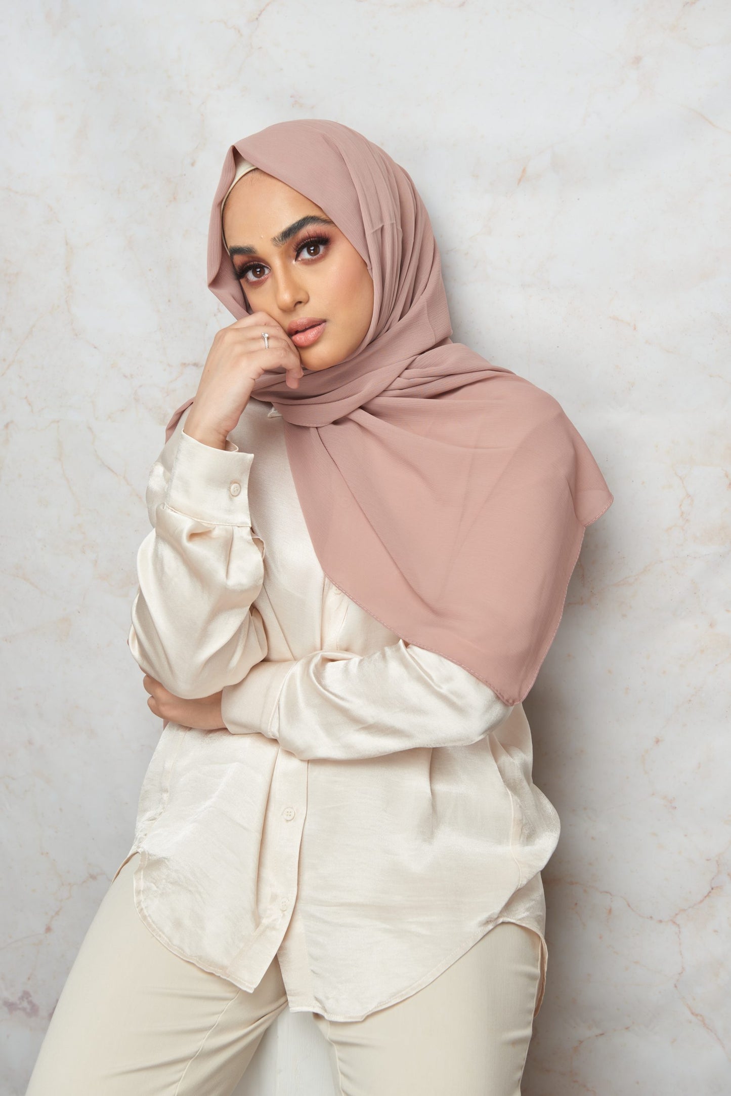 Rosy Brown CRINKLE CHIFFON HIJAB