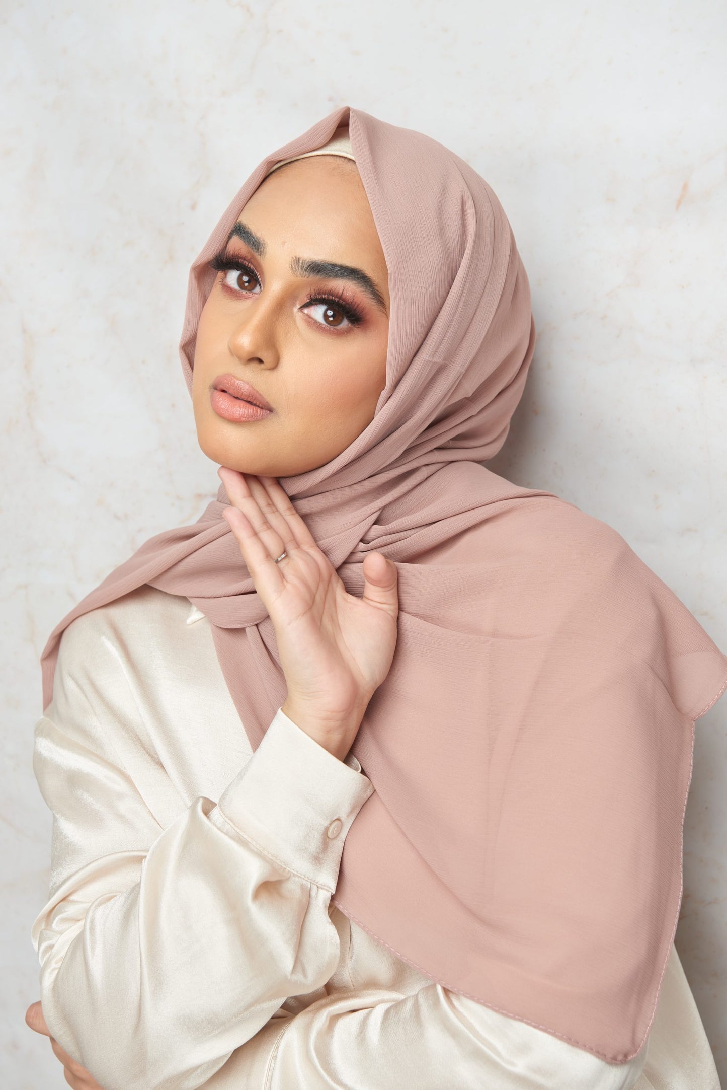 Rosy Brown CRINKLE CHIFFON HIJAB