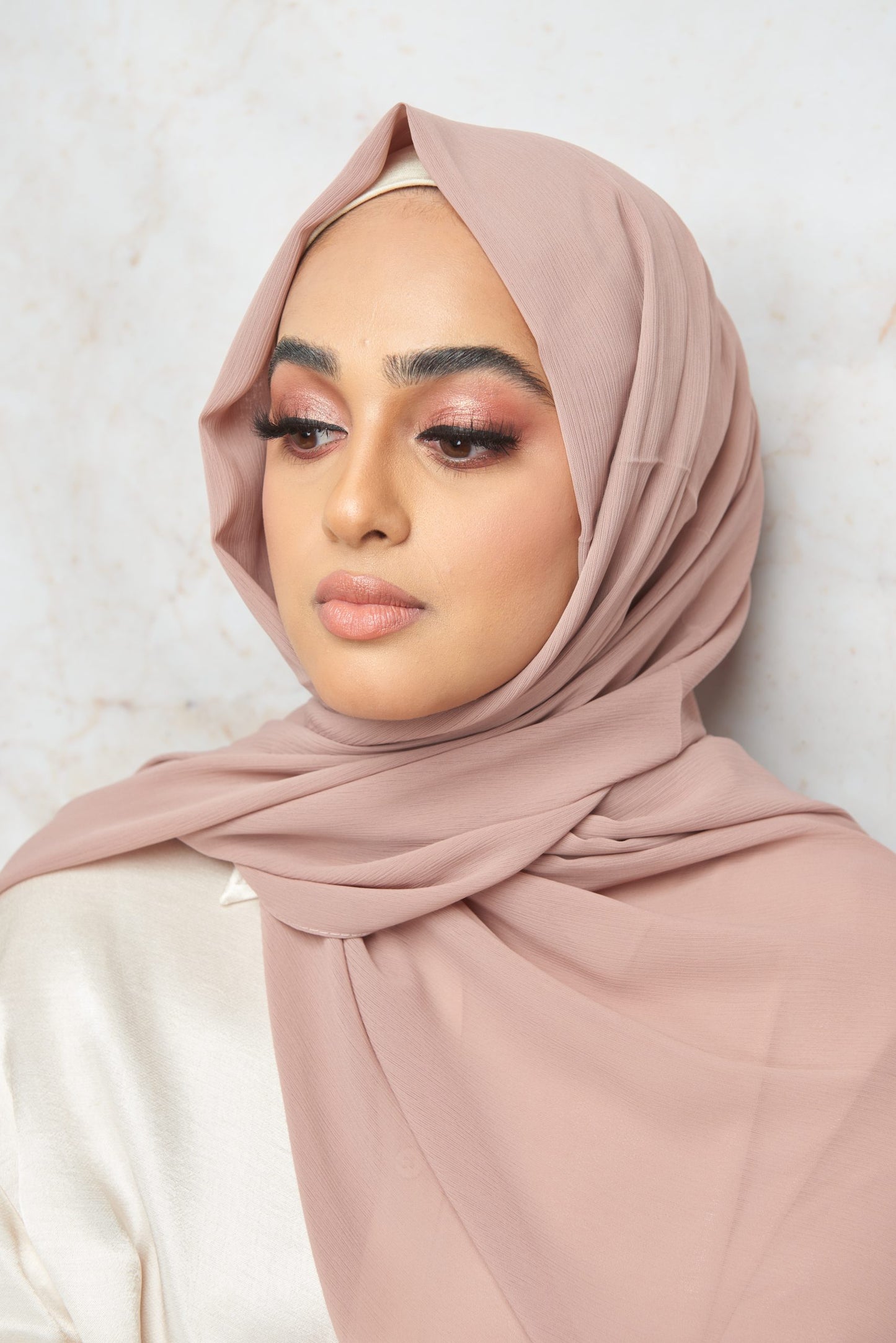 Rosy Brown CRINKLE CHIFFON HIJAB