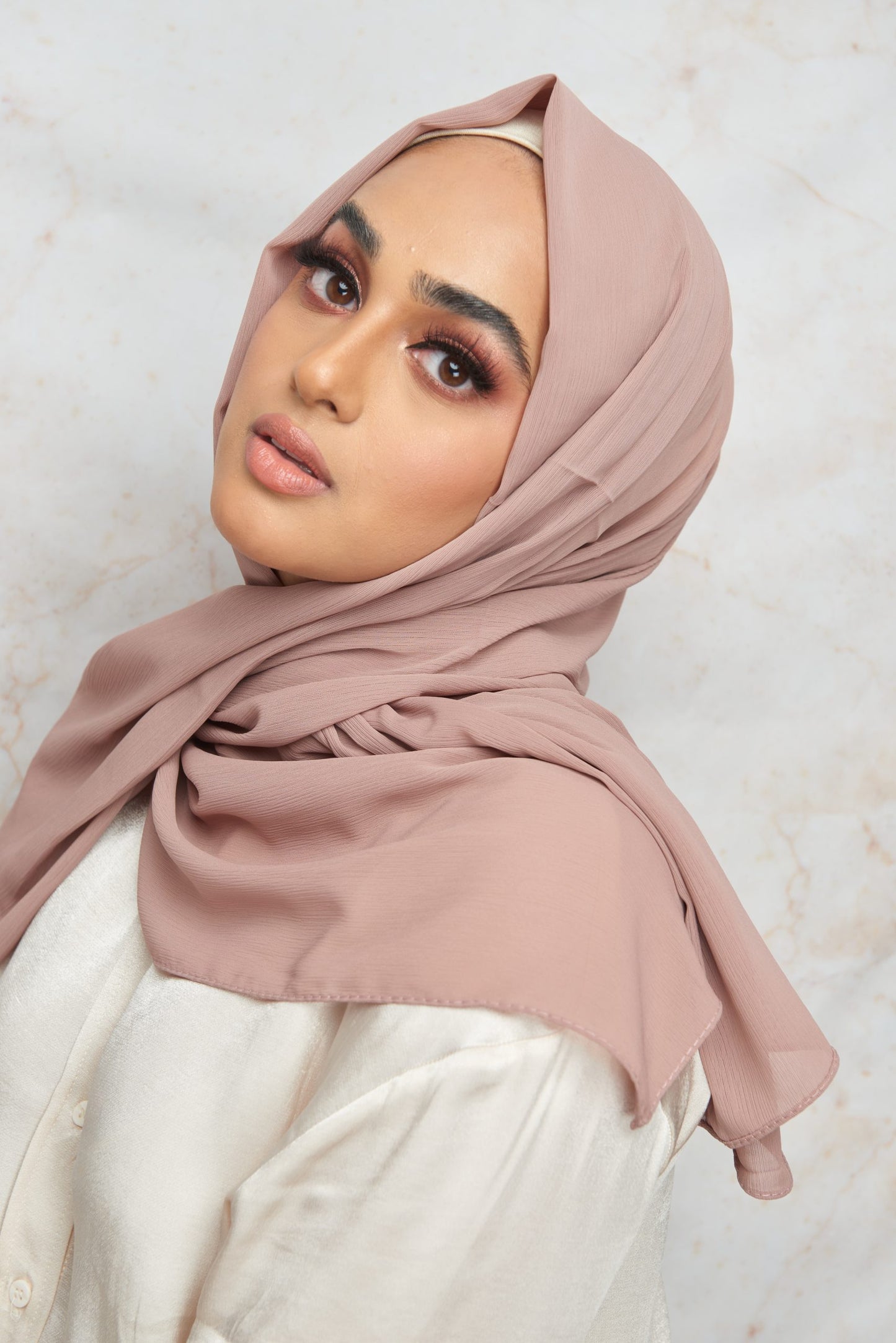 Rosy Brown CRINKLE CHIFFON HIJAB