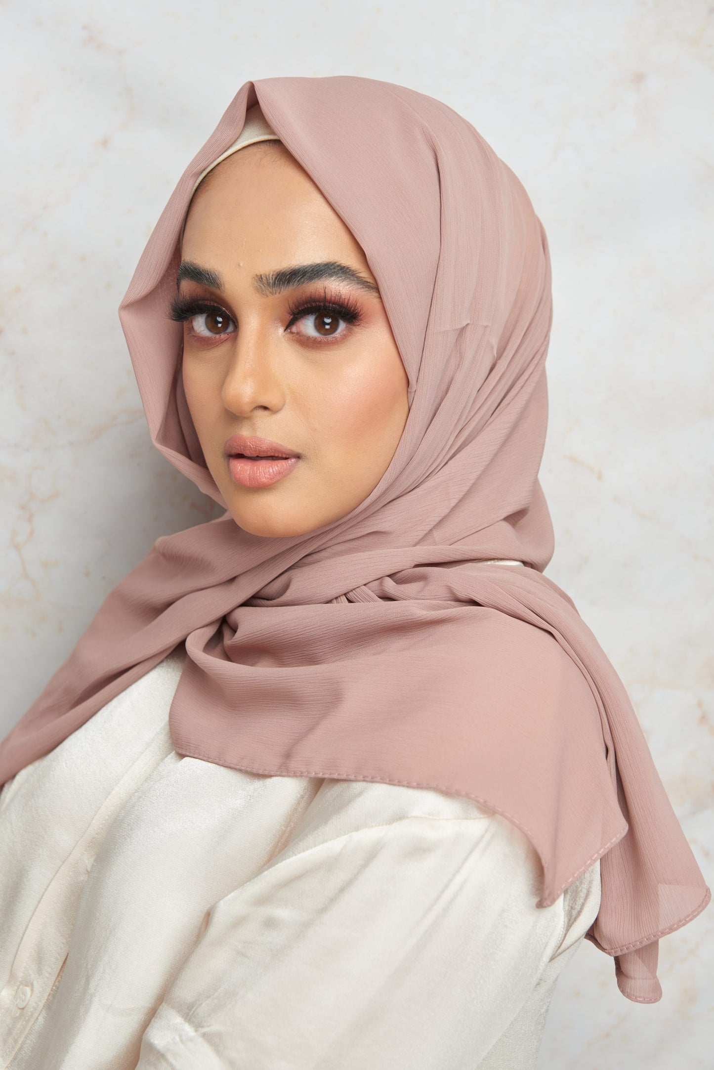 Rosy Brown CRINKLE CHIFFON HIJAB