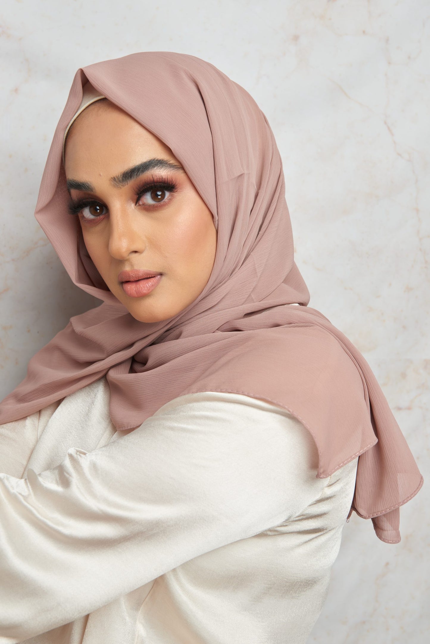 Rosy Brown CRINKLE CHIFFON HIJAB