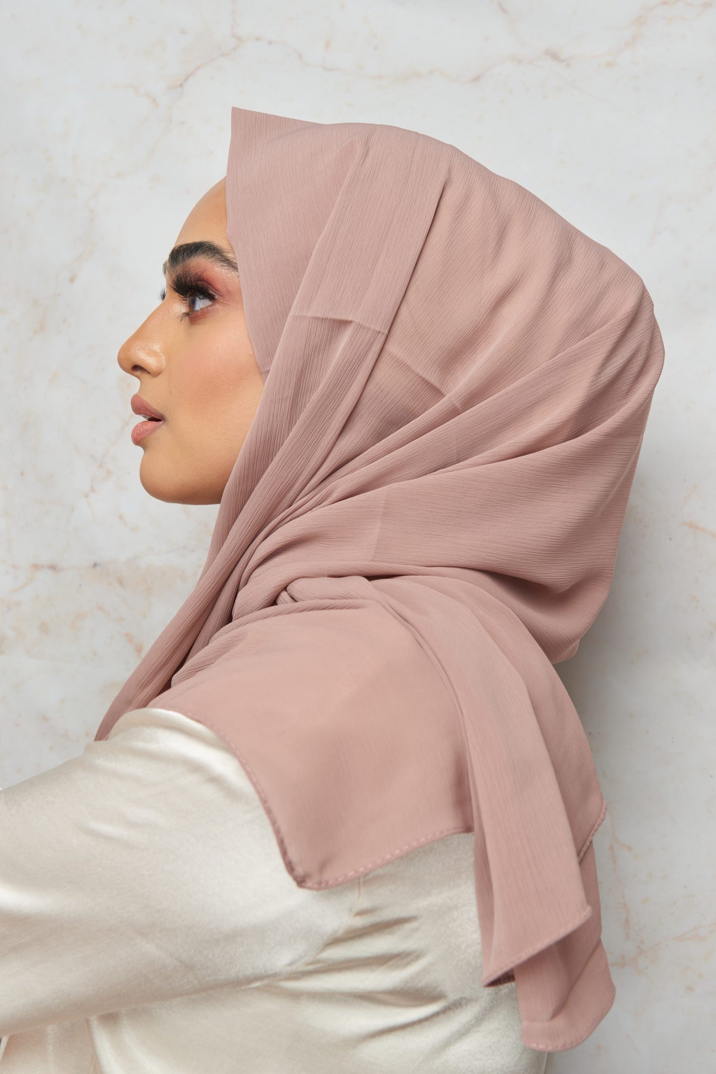 Rosy Brown CRINKLE CHIFFON HIJAB