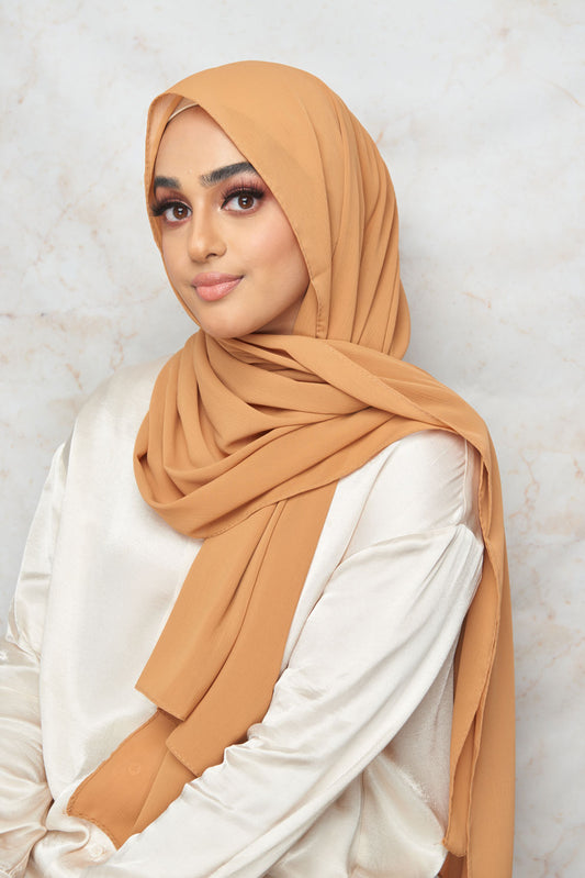 creme orange CRINKLE CHIFFON HIJAB